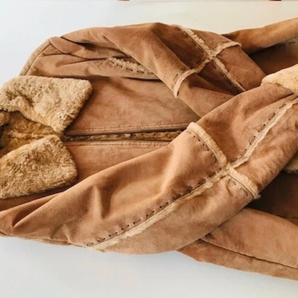 Winlit Genuine Suede and Faux Shearling/Fur Jacket, women’s size XL - Picture 3 of 7